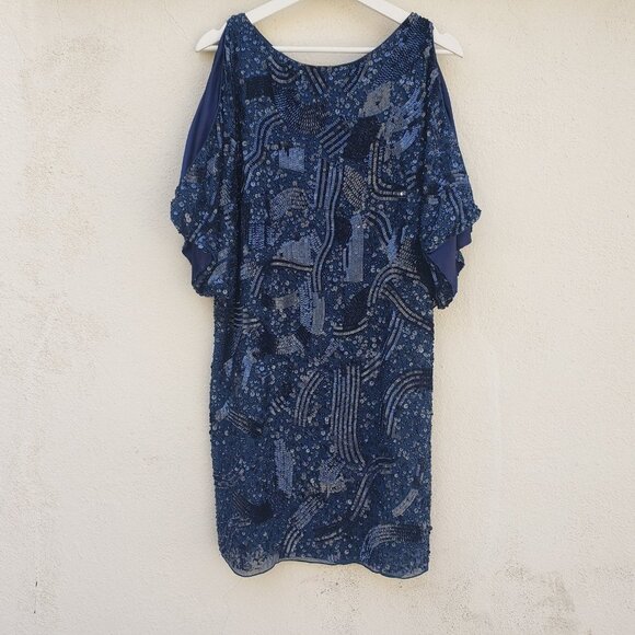 5/$100 SALE - Aidan Mattox Sequin Cold Shoulder Dress - Picture 5 of 8
